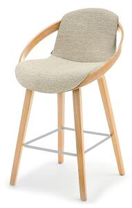 Designová barová židle HODA - dub / béžová
