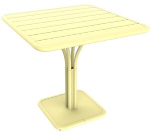 Citronově žlutý kovový stůl Fermob Luxembourg Pedestal 80 x 80 cm