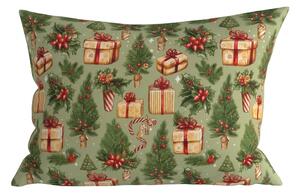 Povlak na polštář z mikrovlákna CHRISTMAS PRESENTS 50x70 cm, zelený