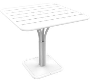 Bílý kovový stůl Fermob Luxembourg Pedestal 80 x 80 cm