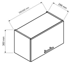 Kuchyňská skříňka horní SELENA W 60 OKGR, 60x36x28,8, dub artisan/bílá