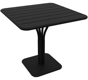 Černý kovový stůl Fermob Luxembourg Pedestal 80 x 80 cm