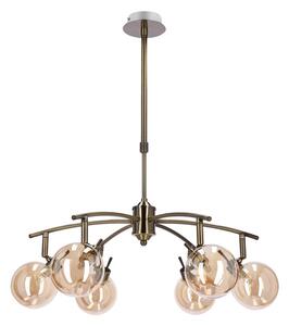 Závěsné bodové svítidlo LENTINI - 6xG9, 40W, patina / jantarové