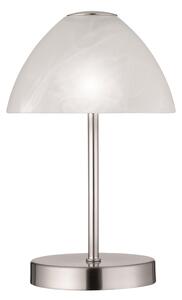 Stolní LED lampa QUEEN matný nikl/alabastrové sklo
