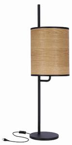 Skandinávská stolní lampa ZETA - 1xE27, 40W, černá / hnědá