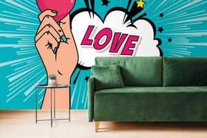 Samolepící tapeta s pop art designem - LOVE