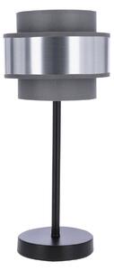 Moderní stolní kulatá lampa HARE - 1xE27, 60W, černá / stříbrná / šedá