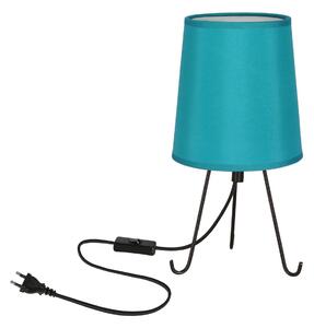 Stolní lampa trojnožka SMALLY - 1xE14, 40W, černá / modrá