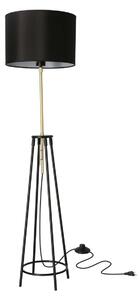Moderní stojací lampa TEGOLA - 1xE27, 60W, černá / matná zlatá