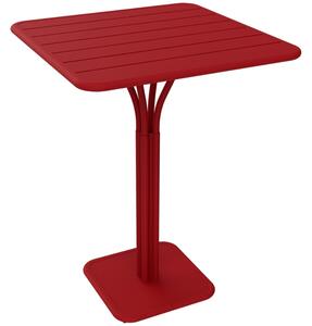 Červený kovový barový stůl Fermob Luxembourg Pedestal 80 x 80 cm