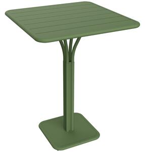 Kaktusově zelený kovový barový stůl Fermob Luxembourg Pedestal 80 x 80 cm