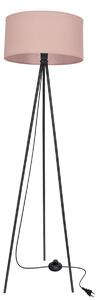 Stojací lampa trojnožka SHANTI - 1xE27, 40W, černá / vřesová růžová