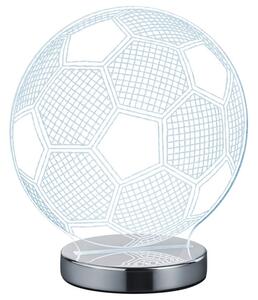 Stolní 3D LED lampa JUGI chrom, fotbalový míč