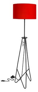 Moderní stojací lampa FLOAT - 1xE27, 60W, černá / červená