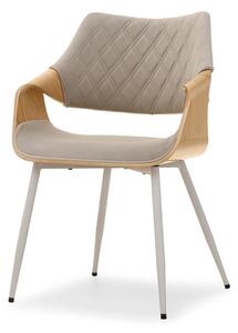 Designová jídelní židle NENET - dub / béžová