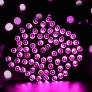 Vánoční osvětlení venkovní/vnitřní - 100 LED - fialová, 8 režimů, 8m