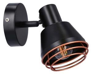 Nástěnné bodové svítidlo NERIA - 1xE14, 40W, černé / měděné