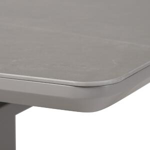 Jídelní stůl 140+40x80 cm, keramická deska s dekorem šedý mramor, MDF, šedý mat HT-442M GREY