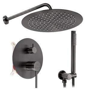 Sprchový komplet REA FOSS CLIF + BOX s podomítkovou baterií, titan kartáčovaný