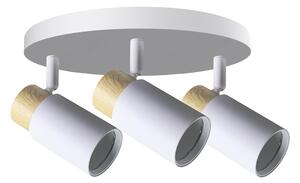 Bodové stropní svítidlo CLARO - 3xGU10, 15W, kulaté, hnědé / bílé