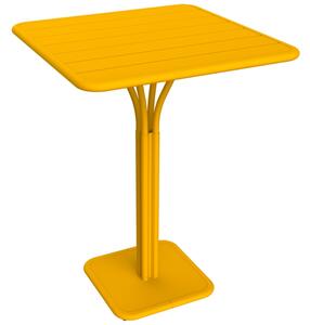Žlutý kovový barový stůl Fermob Luxembourg Pedestal 80 x 80 cm