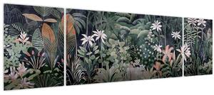 Obraz - Malovaný vzor džungle (170x50 cm)