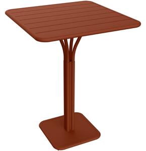Zemitě červený kovový barový stůl Fermob Luxembourg Pedestal 80 x 80 cm