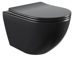 BPS-koupelny Závěsná WC mísa se SoftClose sedátkem NERO MTB 03, černá mat
