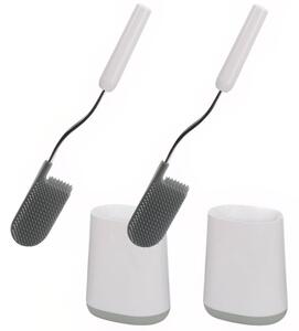Joseph Joseph Sada dvou bílo-šedých plastových toaletních kartáčů Flex Lite