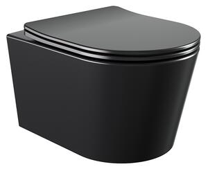 BPS-koupelny Závěsná WC mísa se SoftClose sedátkem ELITE MTB 03, černá mat
