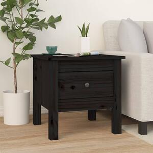 Odkládací stolek černý 40 x 40 x 39 cm masivní borovice