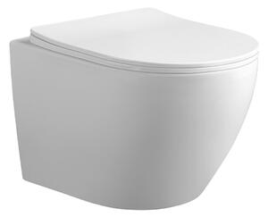 BPS-koupelny Závěsná WC mísa se SoftClose sedátkem MIZU WH RIM 03, bílá