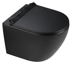 BPS-koupelny Závěsná WC mísa se SoftClose sedátkem MIZU MTB RIM 01, černá mat