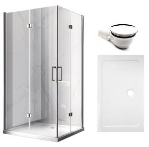 BPS-koupelny Obdélníkový sprchový kout KZ13A 100x90 chrom/transparent + vanička ST04A bílá