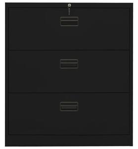 Kancelářská skříň černá 90 x 46 x 103 cm ocel