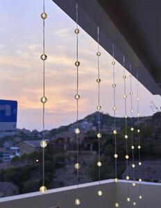 LED barevný vánoční řetězový závěs s průhledným kabelem prasklé korálky LED barva: Teplá bílá/Warm white