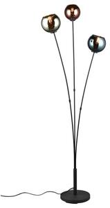 Stojací lampa SHELDON černý kov/vícebarevné sklo