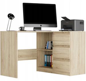 Rohový PC stolek Nolmir (dub sonoma) (P). Akce -15%