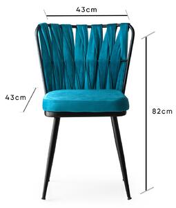 ASIR Sada jídelních židlí 158 černá modrá