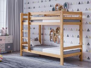 Dřevěná patrová postel 90x200 olše
