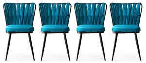 ASIR Sada jídelních židlí 158 černá modrá