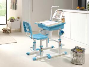 Rostoucí psací stůl pro prvňáčka Comfort - modrý Led