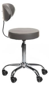 LuxuryForm Židle BERN s opěrátkem na stříbrné základně s kolečky - šedá