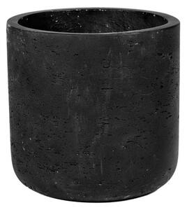 Pottery Pots Venkovní květináč kulatý Charlie S, Black Washed (barva tmavě šedá), kolekce Rough, materiál Fiberclay, průměr 15 cm x v 14,5 cm, objem cca 1 l