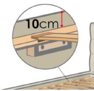 - Manželská postel s roštem 200x200 IVENDORF 2 - krémová