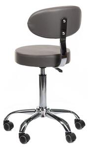 LuxuryForm Židle BERN s opěrátkem na stříbrné základně s kolečky - šedá