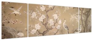 Obraz - Kreslená japonská krajina (170x50 cm)