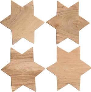 Dřevěný podtácek Star Acacia – set 4 ks