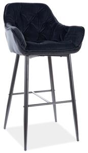 Barová židle CHERRY H-1 VELVET černý rám/černý BLUVEL 19