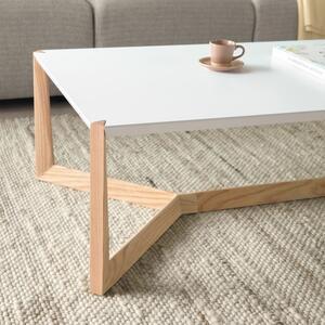 Bílý lakovaný konferenční stolek Kave Home Quatro 120 x 60 cm